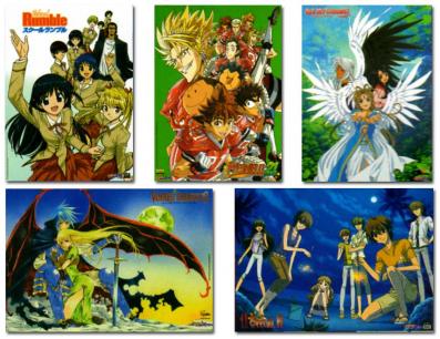 Les 5 posters fournis avec l'Animeland X-Tra N°15