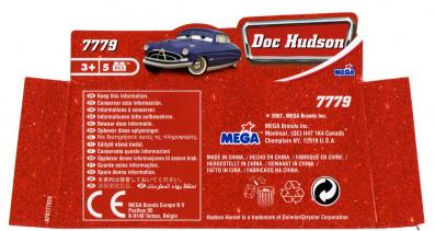 Packaging dessous Mega-bloks Doc Husdon (2007) Cars
