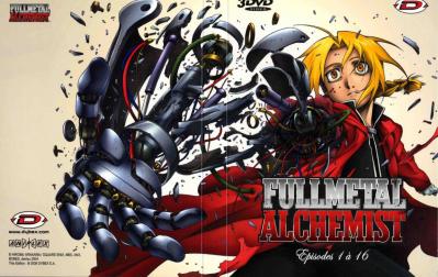 Extérieur du digipack  avec les épisodes 1 à 15 de la box collector Fullmetal Alchemist