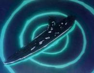 Un cuirassé japonais (le Yamato) sort de l'eau pour affronter l'Atlantis