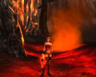 Screenshot of the day d'une elfe à côté d'un volcan (world of warcraft)