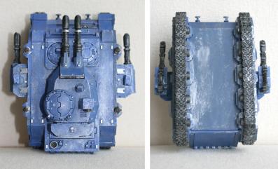 Vue de dessus et de dessous du Pr&eacute;dator (Warhammer 40.000)