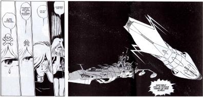 Le design du Queen Emeraldas était très différent lors de sa première apparition dans le manga Capitaine Albator de 1977