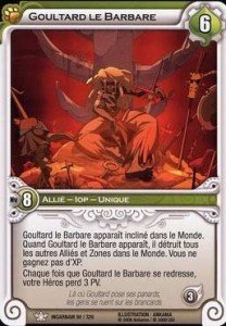 Goultard apparait sur uen carte du jeu Wakfu TCG