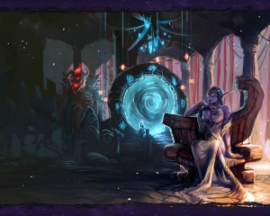 La reine Azshara devant le puits d'Eternité