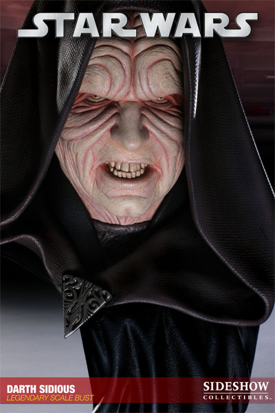 Photo du buste de Darth Sidious (l'empereur de Star Wars) par Sideshow Collectibles