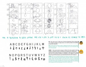 On retrouve même une transcription de l'Alphabet Dragonique (Page 26 du Tome 1 de l'art book de Wakfu)