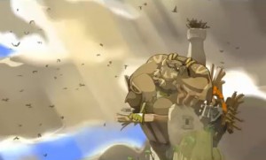 Dans le trailler du jeu vidéo en ligne Wakfu on peut voir Ogrest au sommet du Mont Zinit