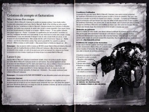 Page 8 et 9 de la notice du jeu Cataclysm (World of Warcraft)