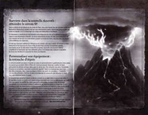 Page 20 et 21 de la notice du jeu Cataclysm (World of Warcraft)