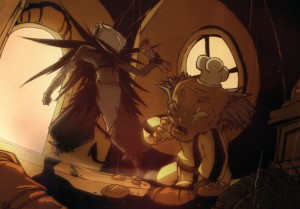 La scène où le Corbeau Noir vole la carte à Ratafouine est évoquée dans le Tome 1 de Wakfu Heroes