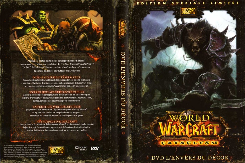 Jaquette du DVD de making of du jeu Cataclysm (World of Warcraft)