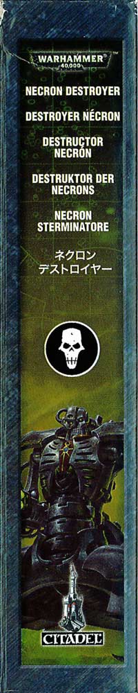 côte droit du packaging du Destroyer Necron (Warhammer 40.000)