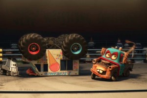 Martin affronte un monster truck appelé Le Congélateur (Cars - Pixar)