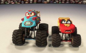 Flash et Martin affrontent le monstre du docteur Frankenwagen (Cars - Pixar)