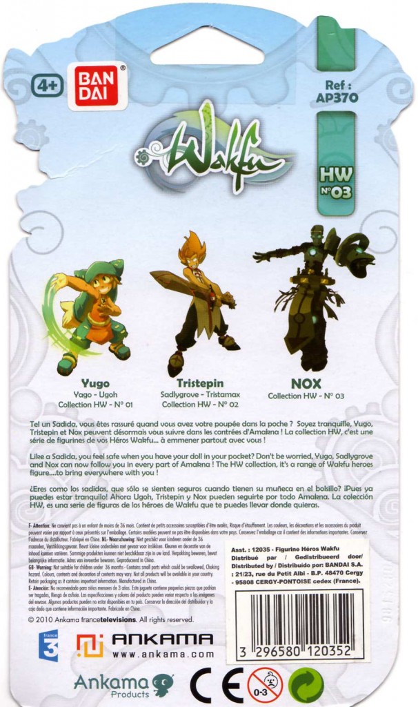 dos du packaging de la figurine Nox - Wakfu HW N°3