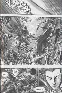 Les troupes de Lor'Themar défendant Quel'Thalas dans le manga Warcraft le Puits solaire, tome 3 : les terres fantômes