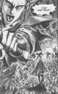 Lor'Themar défendant Quel'Thalas dans le manga Warcraft le Puits solaire, tome 3 : les terres fantômes