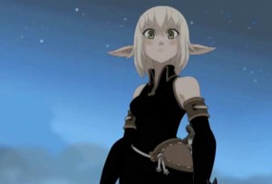 Evangelyne regarde Remington et Grany disparaître dans le vide (Wakfu)