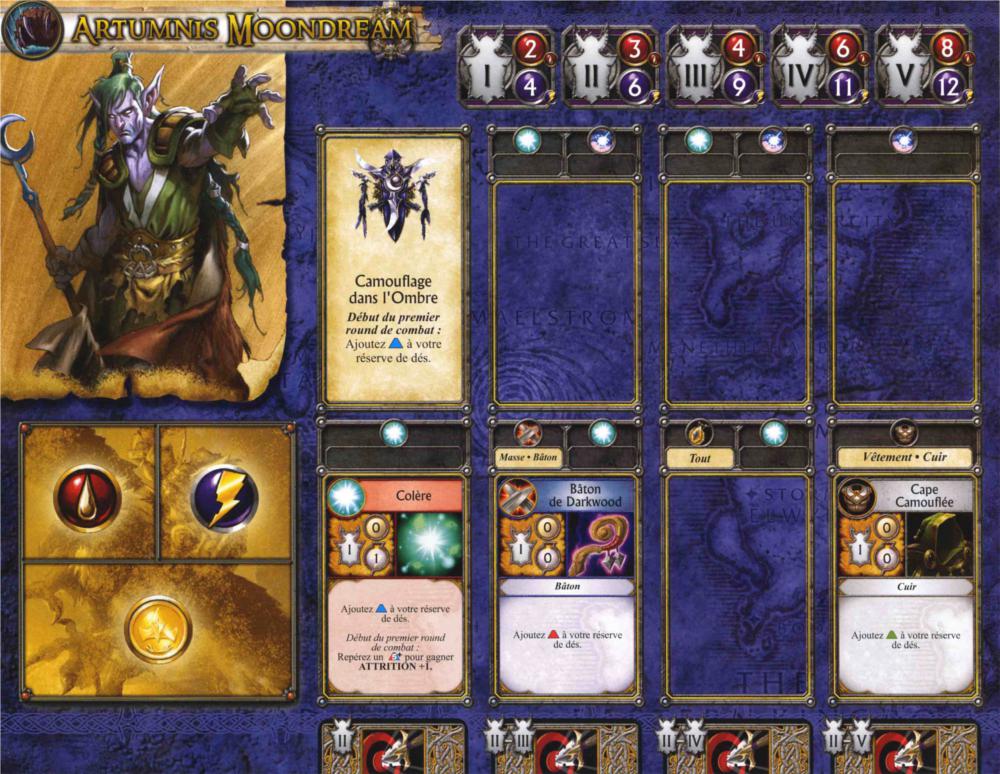World of Warcraft jeu de plateau Jeu de plateau World of Warcraft Fiche de personnage d