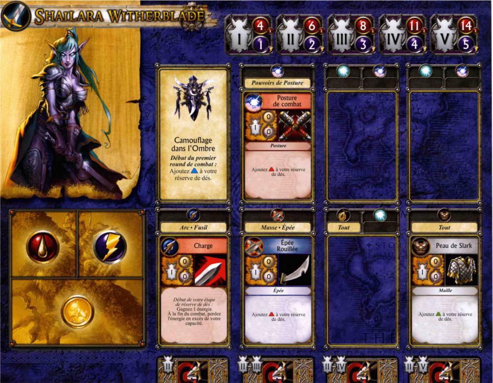 World of Warcraft jeu de plateau Jeu de plateau World of Warcraft Fiche de personnage d