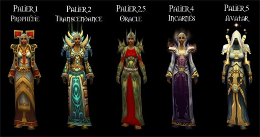 Les 5 premiers set d'armure prêtre de World of Warcraft