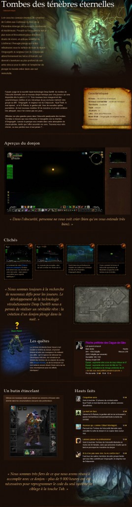 Warcraft : tombe des ténèbres éternelles Poissons d'Avril 2011 pour World of Warcraft : Blizzard propose le donjon des tombe des ténèbres éternelles où l'on ne voit... rien