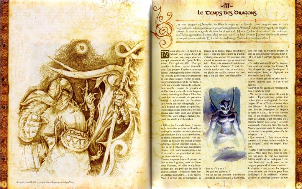 Page 12 et 13 de l'Art Book Dofus Session 2