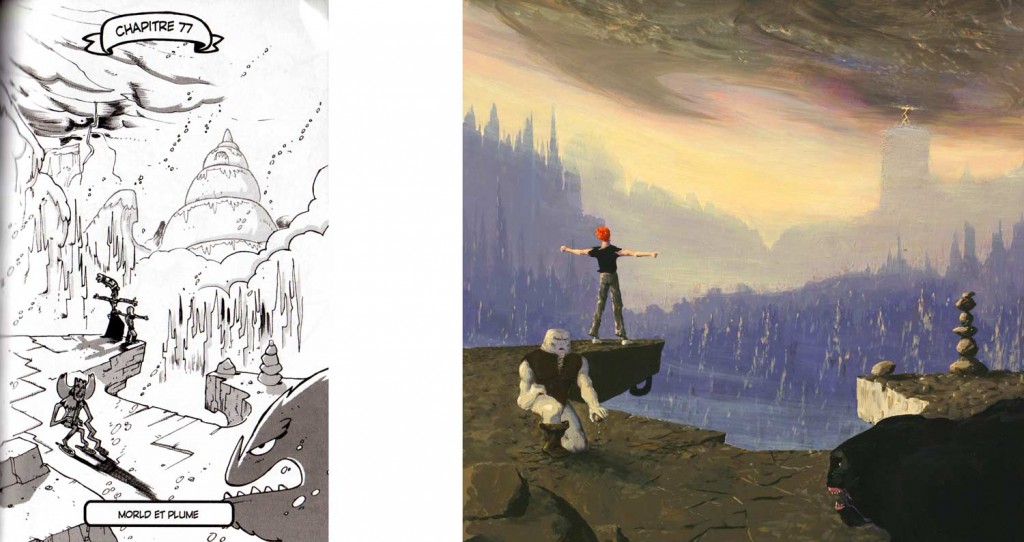 Cette illustration reprend la composition de l'affiche du jeu Another World