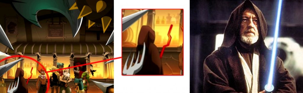 Le personnage de Obi est le seul à sortir un sabre laser (Wakfu épisode 10 saison 2)