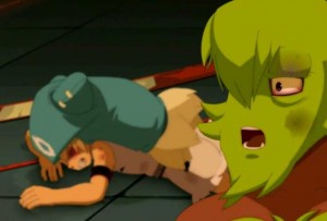 Le match se passe mal pour Yugo et ses amis (Wakfu - Boufbowl)