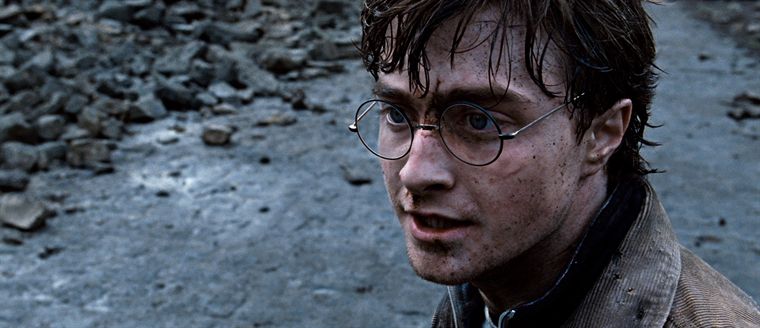 Gros plan sur Harry dans le film Harry Potter et les reliques de la mort part 2