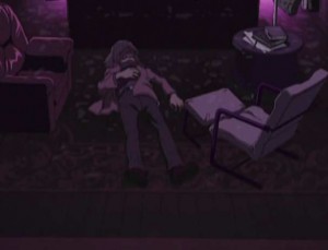 Tadashi trouve le cadavre de son père (Herlock, Endless Odyssey)