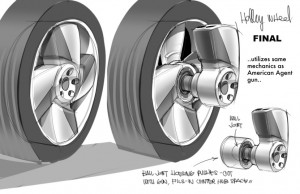 Holley Shiftwell a un taser dissimulé dans sa roue (Pixar -Cars)