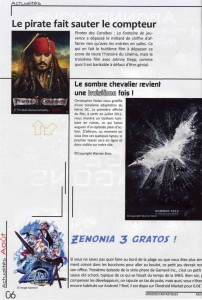 Exemple de page d'actualité du magazine Horizons Fantastiques