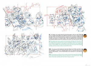 Crayonnés de la foule du stade de Boufbowl (Art book Wakfu 5)