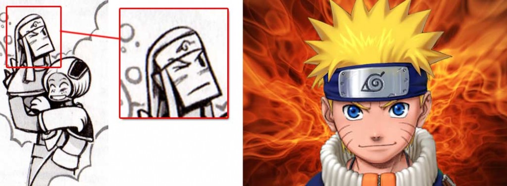 Le logo sur le front du Crâ est celui de Konoha dans Naruto (Dofus)