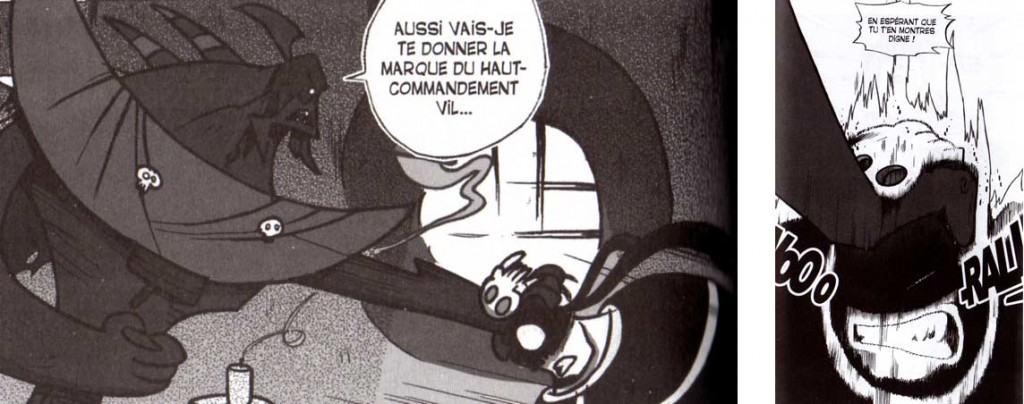 Djaul appose le crâne de Vil Smisse la marque du Haut Commandement des Démons (Dofus Tome 7)