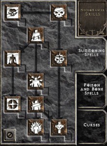 Exemple d'arbre de talents dans Diablo 2 (le nécromancien)