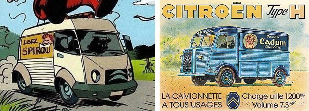 cette fourgonnette est un clin d'œil au Citroën Type H - Alerte aux Zorkons (Spirou et Fantasio - tome 51)