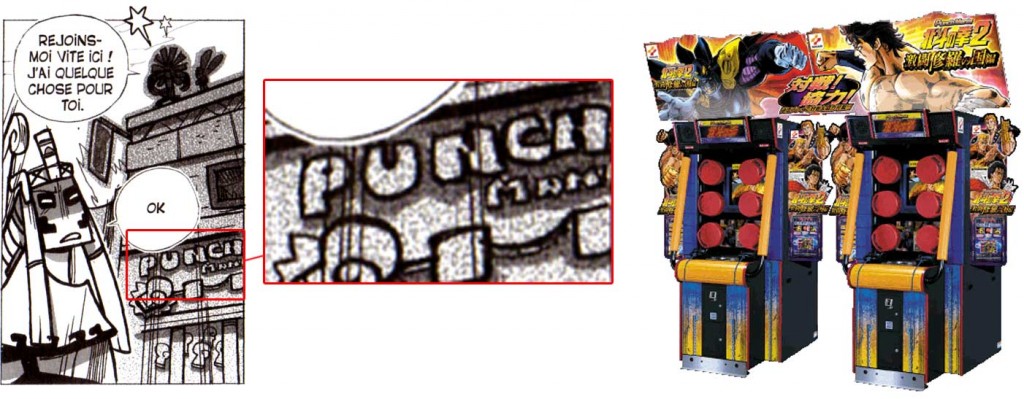 L'enseigne Punch Mania fait référence à une borne d'arcade de Hokuto no Ken