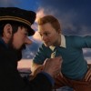 Tintin et Haddock sur un bateau dans la méditerranée