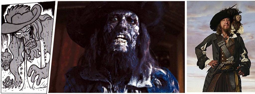 Le mort vivant avec un chapeau est un clin d’œil au zombi Barbossa tiré du film Pirates des Caraïbes.