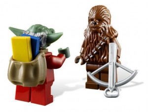 Yoda et Chewbacca en lego dans le calendrier de l'avent Lego Star Wars