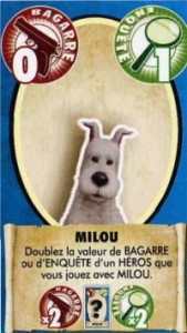 Carte héros Milou du jeu de société les aventures de Tintin