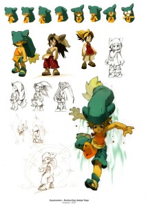 Croquis de recherche sur Yugo (art book Xa Colors sur Wakfu et Dofus)