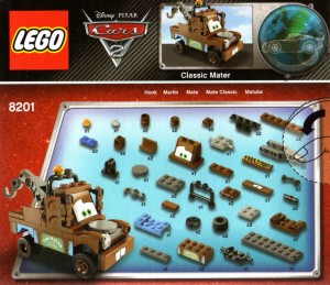 Dos du Packaging du Lego 8201 de Martin (Cars 2)