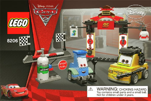 Notice de Montage (plan) Lego 8206 - Guido et Luigi Tokyo Pit Stop (Cars 2)