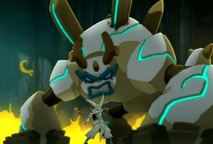 Adamaï se transforme pour attaquer Qilby (Wakfu)