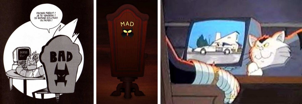 allusion au personnage du Docteur MAD (Docteur Gang en VF) tiré du dessin animé l’Inspecteur Gadget